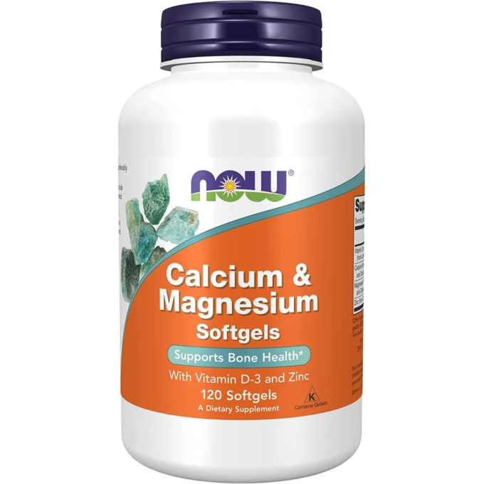 Сбалансированный комплекс основных минералов NOW FOODS CALCIUM & MAGNESIUM + D AND ZINC120 капсул NS3536